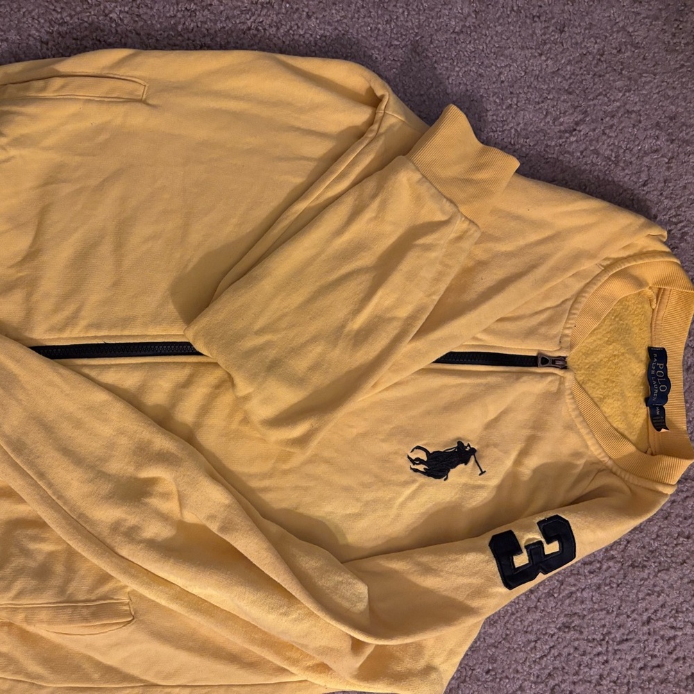 Vintage Yellow Polo by Ralph Lauren Zip Up Sweater